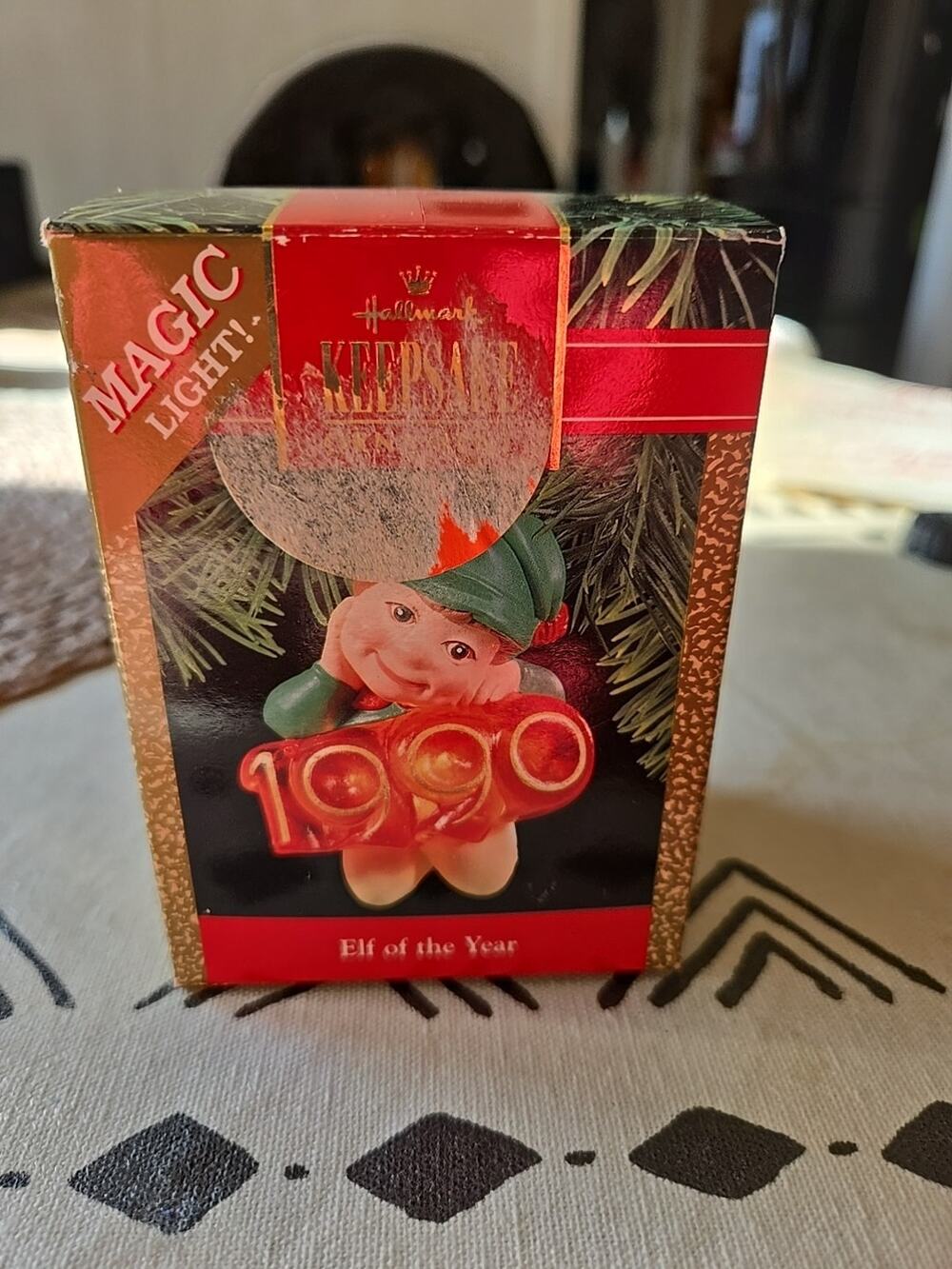 Hallmark 1990 Keepsake Ornament Elf Of The Year Magic Light